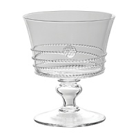 Mouth blown by artisans in the hills outside Prague, this elegant glass compote features Juliska's signature thread-and-berry detailing. Each individual piece has its own individual character, showcasing small bubbles and slight variations in color and size. Mouth blown by artisans in the hills outside Prague, this elegant glass compote features Juliska's signature thread-and-berry detailing. Each individual piece has its own individual character, showcasing small bubbles and slight variations in color and size.