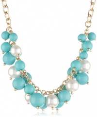 Anne Klein Sorbet Gold-Tone Multi-Turquoise Colored Shaky Frontal Necklace Anne Klein Sorbet Gold-Tone Multi-Turquoise Colored Shaky Frontal Necklace