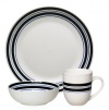 Gibson Main Elements 12-Piece Stoneware Dinnerware Set, Black