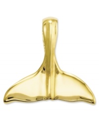 Have a whale of a good time! This charming whale tail slide pendant is crafted in polished 14k gold. Chain not included. Approximate length: 6/10 inch. Approximate width: 6/10 inch. Have a whale of a good time! This charming whale tail slide pendant is crafted in polished 14k gold. Chain not included. Approximate length: 6/10 inch. Approximate width: 6/10 inch.