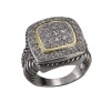 Designer Inspired Square Two-Tone Pave Ring