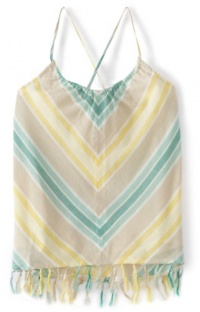 Roxy Kids Girls 7-16 Sun Kissed Shirt, Natural Stripe, Medium