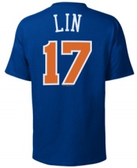 Capture Linsanity with this sporty graphic tee featuring New York Knicks' Jeremy Lin. From Majestic Apparel. Capture Linsanity with this sporty graphic tee featuring New York Knicks' Jeremy Lin. From Majestic Apparel.