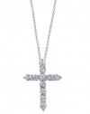 Effy Jewlery 14K White Gold Diamond Cross Pendant, .49 TCW