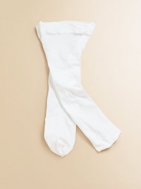 Simple, stretchy tights keep little legs covered under dresses or whenever it's chilly.Two pairs of same colorSuper stretchy for a great fit85% nylon/15% spandexHand washMade in USA Simple, stretchy tights keep little legs covered under dresses or whenever it's chilly.Two pairs of same colorSuper stretchy for a great fit85% nylon/15% spandexHand washMade in USA