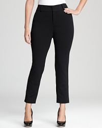 Sleek and sophisticated, these cropped MICHAEL Michael Kors Plus streamline your 9-to-5 repertoire with a chic, cropped silhouette. Sleek and sophisticated, these cropped MICHAEL Michael Kors Plus streamline your 9-to-5 repertoire with a chic, cropped silhouette.