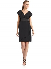 THE LOOKSurplice V-neck with gentle ruchingSeamed waistbandWrap-style frontShort sleevesBack zip with hook-and-eye closureTHE FITAbout 38½ from shoulder to hemTHE MATERIALSilkSilk liningCARE & ORIGINDry cleanMade in ItalyModel shown is 5'10½ (179cm) wearing US size 4. THE LOOKSurplice V-neck with gentle ruchingSeamed waistbandWrap-style frontShort sleevesBack zip with hook-and-eye closureTHE FITAbout 38½ from shoulder to hemTHE MATERIALSilkSilk liningCARE & ORIGINDry cleanMade in ItalyModel shown is 5'10½ (179cm) wearing US size 4.