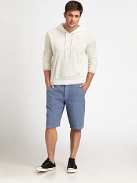 A lightweight layering options for those cool days and nights, shaped in a luxurious linen blend.Attached drawstring hoodRibbed knit cuffs and hem55% linen/45% polyesterDry cleanImported A lightweight layering options for those cool days and nights, shaped in a luxurious linen blend.Attached drawstring hoodRibbed knit cuffs and hem55% linen/45% polyesterDry cleanImported