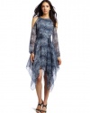 BCBGMAXAZRIA Women's Elia Printed Dress With Cutout Sleeve Detail