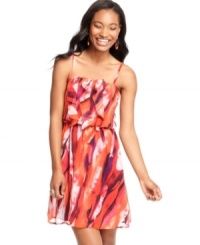 Breeze through your day in this summery dress from BCX: a lovely pairing of a-line design with brushstrokes of colorful print! Breeze through your day in this summery dress from BCX: a lovely pairing of a-line design with brushstrokes of colorful print!