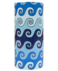 Reinventing ancient wave drawings in high-gloss glaze, the Jonathan Adler Carnaby vase offers a vibrant home accent to showcase your blossoms and fine taste. Reinventing ancient wave drawings in high-gloss glaze, the Jonathan Adler Carnaby vase offers a vibrant home accent to showcase your blossoms and fine taste.