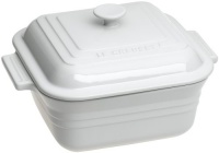 Le Creuset Stoneware 3-Quart Square Casserole with Lid, White Le Creuset Stoneware 3-Quart Square Casserole with Lid, White
