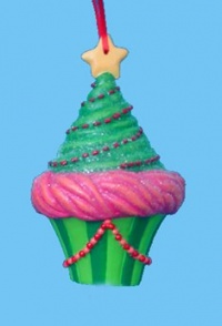 3.75 Cupcake Heaven Glitter Frosted Tree Dessert with Star Christmas Ornament 3.75 Cupcake Heaven Glitter Frosted Tree Dessert with Star Christmas Ornament