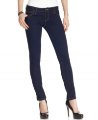 In a dark indigo wash, these Celebrity Pink skinny jeans are perfect for classic, season-less style! In a dark indigo wash, these Celebrity Pink skinny jeans are perfect for classic, season-less style!