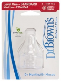 Dr. Brown's 2 Pack Natural Flow Level 1 Standard Nipple Dr. Brown's 2 Pack Natural Flow Level 1 Standard Nipple