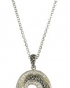 Judith Jack Sterling Silver, Marcasite and Crystal Swirl Drop Pendant Necklace