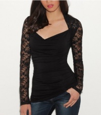 G by GUESS Rianna Long-Sleeve Knit Top, JET BLACK (SMALL) G by GUESS Rianna Long-Sleeve Knit Top, JET BLACK (SMALL)