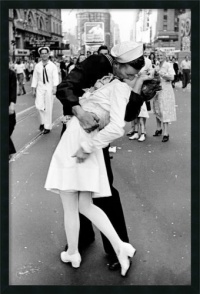 Kissing on VJ Day - Times Square Framed with Gel Coated Finish by Alfred Eisenstaedt Framed Kissing on VJ Day - Times Square Framed with Gel Coated Finish by Alfred Eisenstaedt Framed