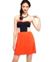 Say yes! to the colorblocked dress! This frock from Miss Chevious wakes up any day with it's striking hues and shoulder-baring design!