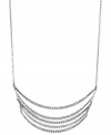 Embrace your elegant side. Fossil's layered necklace is crafted from silver-tone stainless steel with a crescent design adding a stylish touch. Approximate length: 18 inches + 2-inch extender. Approximate drop: 1 inch.