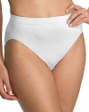 Bali Women's Microfiber Hi-Cut Panty, White, 10/11