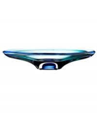 An elegant fluidity in shades of the sea gives this Vision dish from Kosta Boda an ethereal quality that's truly mesmerizing. Royal and azure blues deepen and fade in heavy art glass with an elongated shape and endless allure. An elegant fluidity in shades of the sea gives this Vision dish from Kosta Boda an ethereal quality that's truly mesmerizing. Royal and azure blues deepen and fade in heavy art glass with an elongated shape and endless allure.