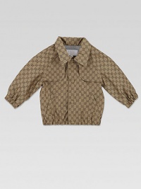 Waterproof nylon jacquard is adorned with hidden snaps, signature web detailing and iconic G's for a stylish topper.Point collarLong sleevesHidden snap front with signature web detailingElastic cuffs and waistbandFront slash pocketsFully lined60% polyamide/40% polyesterDry cleanMade in Italy Waterproof nylon jacquard is adorned with hidden snaps, signature web detailing and iconic G's for a stylish topper.Point collarLong sleevesHidden snap front with signature web detailingElastic cuffs and waistbandFront slash pocketsFully lined60% polyamide/40% polyesterDry cleanMade in Italy