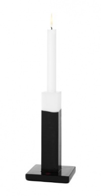 Kosta Boda Marker Candlestick Black White Kosta Boda Marker Candlestick Black White