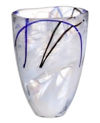 With a beautiful, smoky haze and contrasting strokes of color, this glass vase is a true conversation piece. A handmade creation that will add zest to any room. Designed by Anna Ehrner for Kosta Boda. With a beautiful, smoky haze and contrasting strokes of color, this glass vase is a true conversation piece. A handmade creation that will add zest to any room. Designed by Anna Ehrner for Kosta Boda.