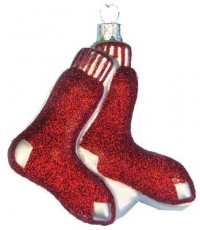 Kurt Adler 4-Inch Glass Boston Red Sox Figural Logo Ornament Kurt Adler 4-Inch Glass Boston Red Sox Figural Logo Ornament