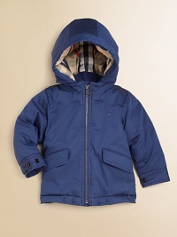 A sturdy, weather-ready shell of cotton and silk is teamed with super cozy down fill in this handsome parka for all his winter adventures.Attached hoodFront zipperButton sleeve tabs at cuffsEmbroidered knight chest logoFront flap pocketsCheck liningDown fillCotton/silkMachine washImported A sturdy, weather-ready shell of cotton and silk is teamed with super cozy down fill in this handsome parka for all his winter adventures.Attached hoodFront zipperButton sleeve tabs at cuffsEmbroidered knight chest logoFront flap pocketsCheck liningDown fillCotton/silkMachine washImported