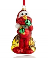 There's nothing merrier than The Muppets! Elmo is filled with the excitement of the season, carrying a bag of surprises for on and under the tree in this handcrafted Christmas ornament from Kurt Adler. There's nothing merrier than The Muppets! Elmo is filled with the excitement of the season, carrying a bag of surprises for on and under the tree in this handcrafted Christmas ornament from Kurt Adler.