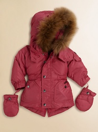 Your tiny trend-setter's cozy staple, features plush fur accent Your tiny trend-setter's cozy staple, features plush fur accent
