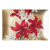 Artwork inspired by the holiday season is enhanced by hand-applied gold foil on this festive glass tray from Fringe. Packaged in a patterned gift box, it's perfect for seasonal giving. Artwork inspired by the holiday season is enhanced by hand-applied gold foil on this festive glass tray from Fringe. Packaged in a patterned gift box, it's perfect for seasonal giving.