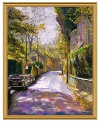 The home and inspiration of esteemed landscape painters, Barbizon, France, is depicted with stunning artistry in La Vue de Barbizon by Jerry Blank. Traditional houses and manicured gardens line the long road ahead through the quintessential French village. The home and inspiration of esteemed landscape painters, Barbizon, France, is depicted with stunning artistry in La Vue de Barbizon by Jerry Blank. Traditional houses and manicured gardens line the long road ahead through the quintessential French village.