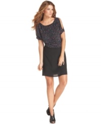 MM Couture's boatneck dress is like wearing confetti -- the multi-colored sequins give an otherwise classic silhouette a fun, festive look! MM Couture's boatneck dress is like wearing confetti -- the multi-colored sequins give an otherwise classic silhouette a fun, festive look!