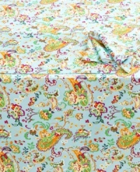 A slice of paradise, the Tropical Paisley tablecloth from Lauren Ralph Lauren evokes the lively colors of the Caribbean in a textured fabric fashioned for outdoor use. Complete the look with napkins and placemats to match. A slice of paradise, the Tropical Paisley tablecloth from Lauren Ralph Lauren evokes the lively colors of the Caribbean in a textured fabric fashioned for outdoor use. Complete the look with napkins and placemats to match.