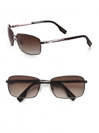 Rectangular metal frames and a temple logo detail give these sporty sunglasses minimalist style.Gray polarized lens100% UV protectiveImported Rectangular metal frames and a temple logo detail give these sporty sunglasses minimalist style.Gray polarized lens100% UV protectiveImported