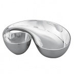 Combines flared chip bowl and round dip bowl into single serving piece of striking artistry. It's designed by Karim Rashid as part of our contemporary Morphik collection of serving/entertaining accessories that feature the curving shapes nature favors