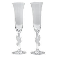 Gorham Amore Dove Toasting Flutes, Set of 2 Gorham Amore Dove Toasting Flutes, Set of 2