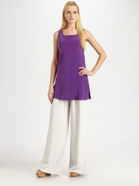 A phenomenal silk style with a chic, high-waist design and well-placed pleats for high-fashion appeal. High-waist designPleated frontSide zipperBack waist dartsInseam, about 32SilkDry cleanImported Model shown is 5'11 (180cm) wearing US size 4. A phenomenal silk style with a chic, high-waist design and well-placed pleats for high-fashion appeal. High-waist designPleated frontSide zipperBack waist dartsInseam, about 32SilkDry cleanImported Model shown is 5'11 (180cm) wearing US size 4.