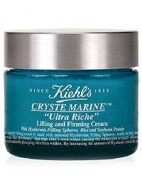 The richer version of Cryste Marine Firming Cream is made with Hyaluronic Filling Spheres, notable for their unique sponge-like absorbency that traps skin's own water, causing the molecules to expand - resulting in a lifted, tighter appearance. 1.7 oz. 