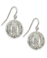 Shining examples. This pair of openwork drop earrings from Lauren by Ralph Lauren is crafted from silver-tone mixed metal with glistening glass accents providing luster. Approximate drop: 1-1/8 inches. Shining examples. This pair of openwork drop earrings from Lauren by Ralph Lauren is crafted from silver-tone mixed metal with glistening glass accents providing luster. Approximate drop: 1-1/8 inches.