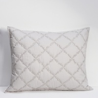Graceful florals, jacquards and delicate embroidery in a romantic palette of soft silver, cream and blush are layered with a romantic chinoiserie duvet - backed with timeless houndstooth - for an elegant, unexpected twist. Graceful florals, jacquards and delicate embroidery in a romantic palette of soft silver, cream and blush are layered with a romantic chinoiserie duvet - backed with timeless houndstooth - for an elegant, unexpected twist.