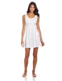 Jump Juniors Lace Sleeveless Skater Dress, White, 3/4 Jump Juniors Lace Sleeveless Skater Dress, White, 3/4