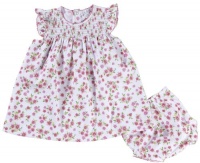 Kissy Kissy Rosa Verde Print Sleeveless Dress W/ Diaper Cover - Pink