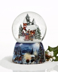 Set to the tune of We Wish You a Merry Christmas, this Musical Carolers snow globe beautifully captures the joys of the season as a trio of carolers stand amidst a country house and shimmering snow. Set to the tune of We Wish You a Merry Christmas, this Musical Carolers snow globe beautifully captures the joys of the season as a trio of carolers stand amidst a country house and shimmering snow.
