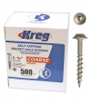 Kreg SML-C125-500 1-1/4-Inch #8 Coarse Pocket Hole Screws with Washer-Head, 500-Pack