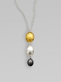 Beautifully textured pendant in two-tone sterling silver and radiant 24k gold on a sterling silver link chain. Two-tone sterling silver24k goldLength, about 18 Pendant size, about 2½Lobster clasp closureImported Beautifully textured pendant in two-tone sterling silver and radiant 24k gold on a sterling silver link chain. Two-tone sterling silver24k goldLength, about 18 Pendant size, about 2½Lobster clasp closureImported