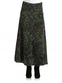 THE LOOKBanded waistAbstract printSide zip closureTHE FITAbout 37 longTHE MATERIALSilkCARE & ORIGINDry clean ImportedModel shown is 5'9½ (176cm) wearing US size 4. THE LOOKBanded waistAbstract printSide zip closureTHE FITAbout 37 longTHE MATERIALSilkCARE & ORIGINDry clean ImportedModel shown is 5'9½ (176cm) wearing US size 4.